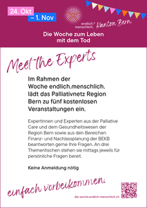 Flyer Mittagsreihe «Meet the Experts»
